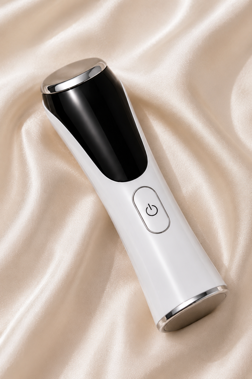 S.Rituelle Recovery Wand in Ivory White, flat lay on cream silk fabric
